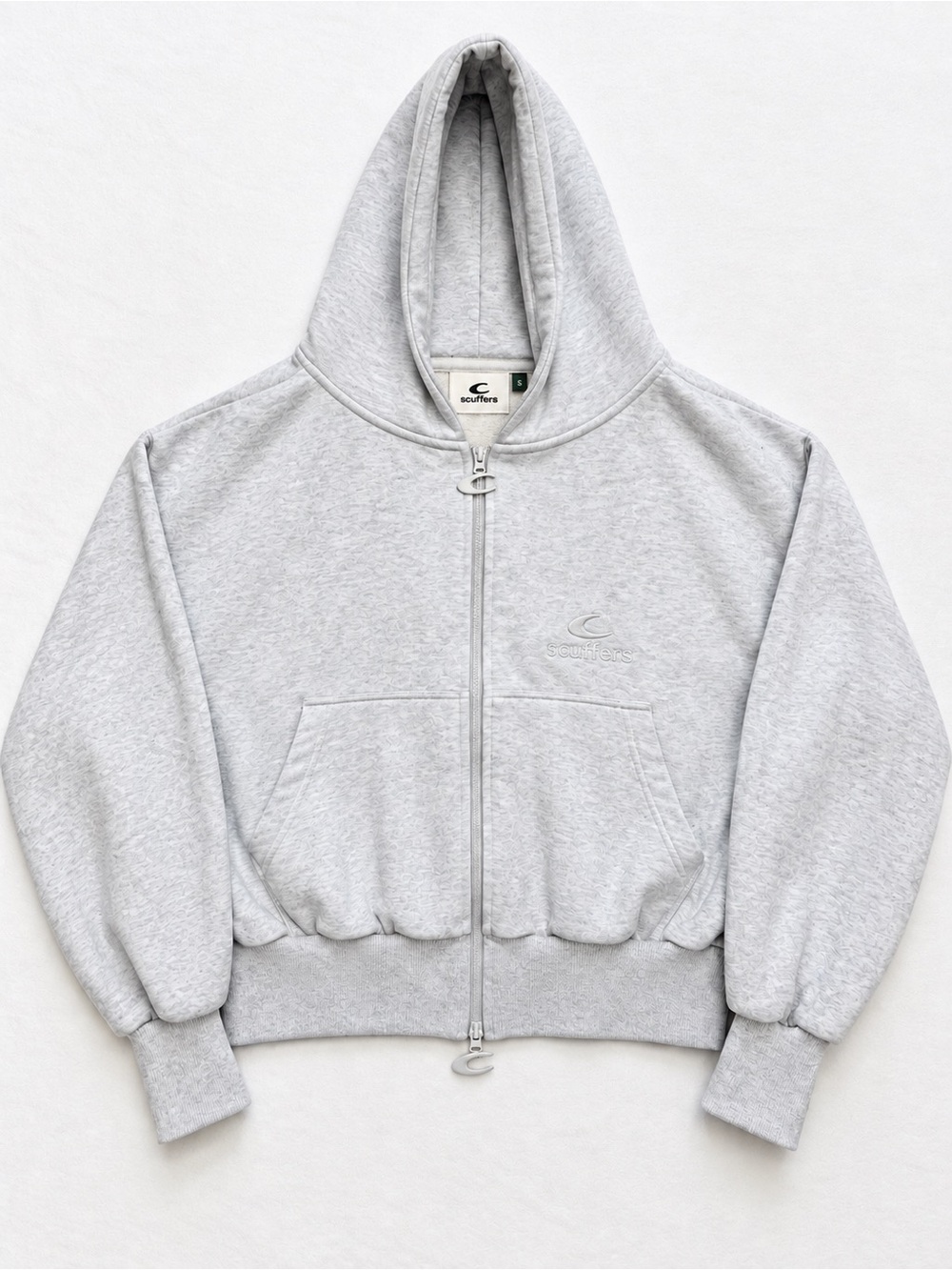 Scuffters Men's Light Gray Zip Hoodie Jacket